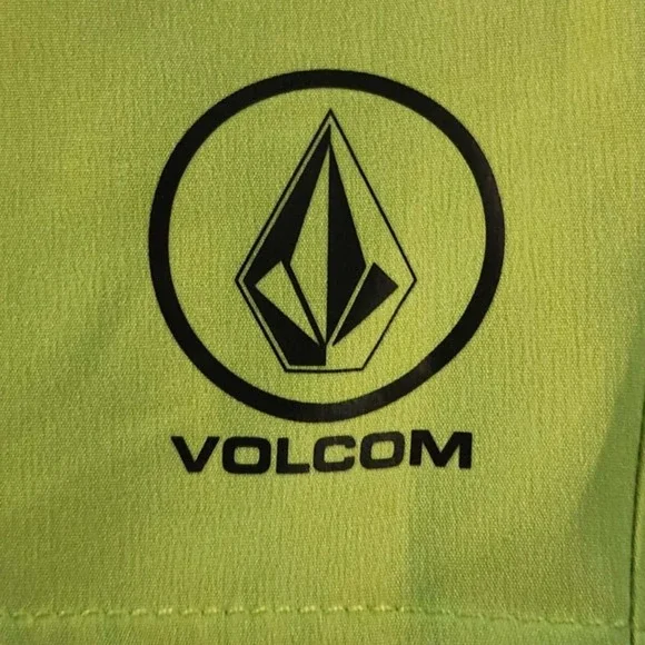 Volcom Manic Trunks Men XL Green Drawstring Swim Shorts Casual Activewear Pocket - Picture 9 of 15